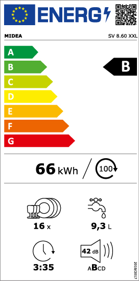 Midea SV 8.60 *B* XXL-Geschirrspüler 60 cm - vollintegriert