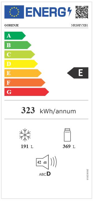 Gorenje NRS 9 EVXB 1 *E* NoFrostPlus Side-by-Side Edelstahl - mit Festwasseranschluss