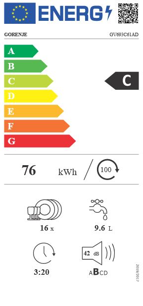 Gorenje GV 693 C61 AD *C* Geschirrspüler 60 cm - vollintegriert