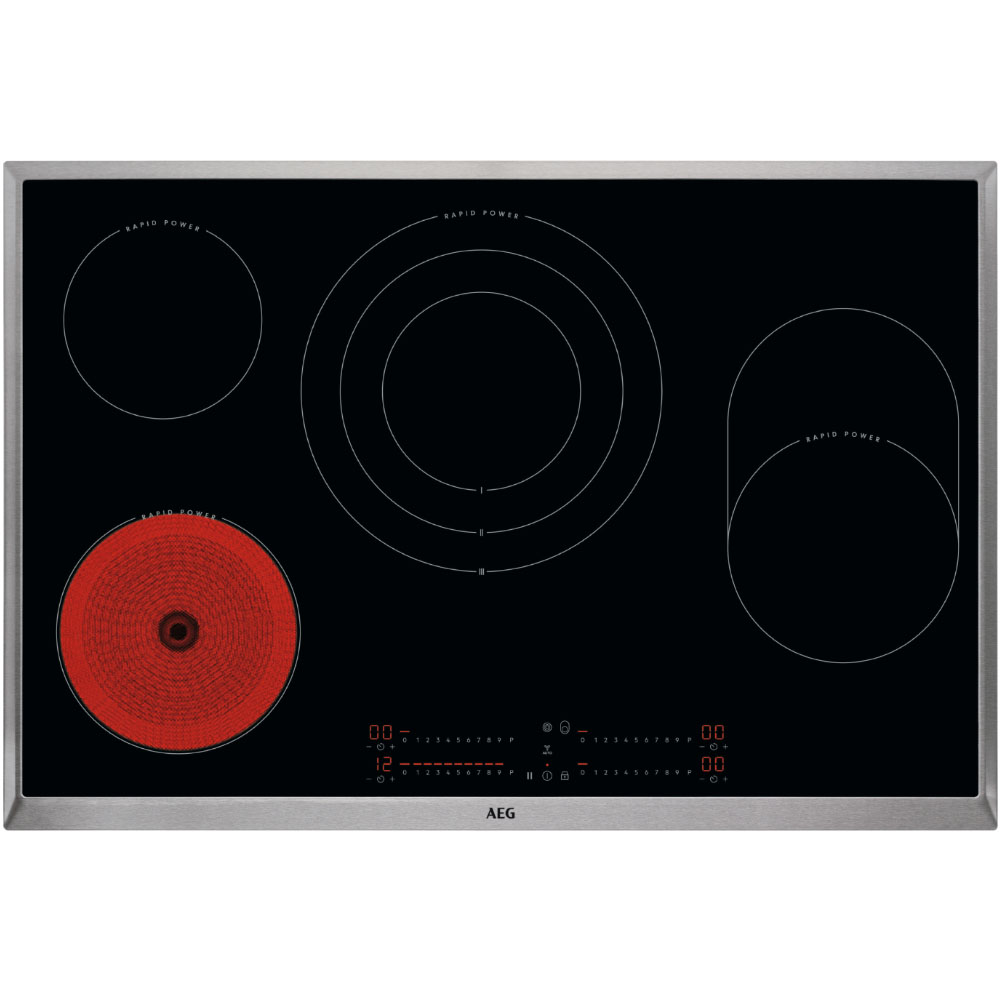 AEG HKC 85787 XB Glaskeramikkochfeld autark - 80 cm - Edelstahlrahmen