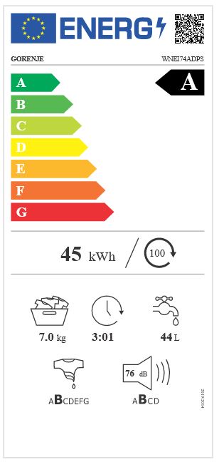 Gorenje WNEI 74 ADPS *A* Waschmaschine 7 kg 1400 U